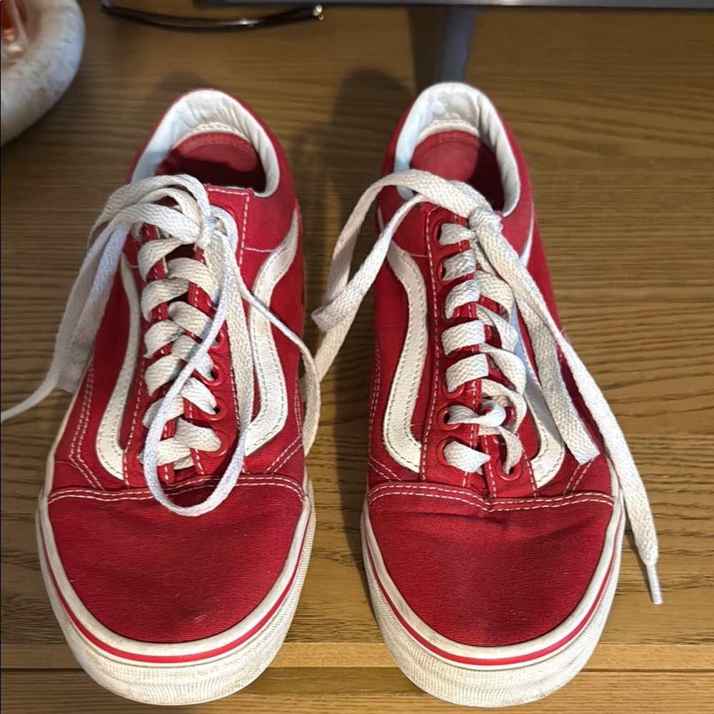 Vans- Red and White Sneakers